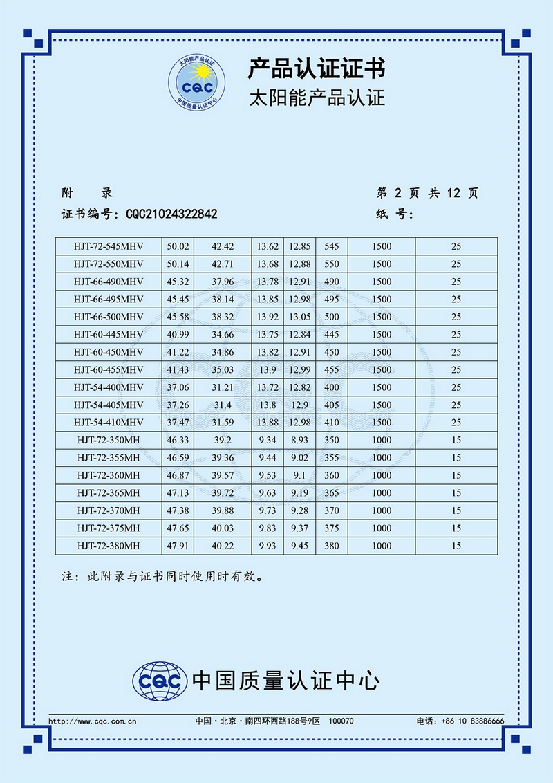 产品认证证书