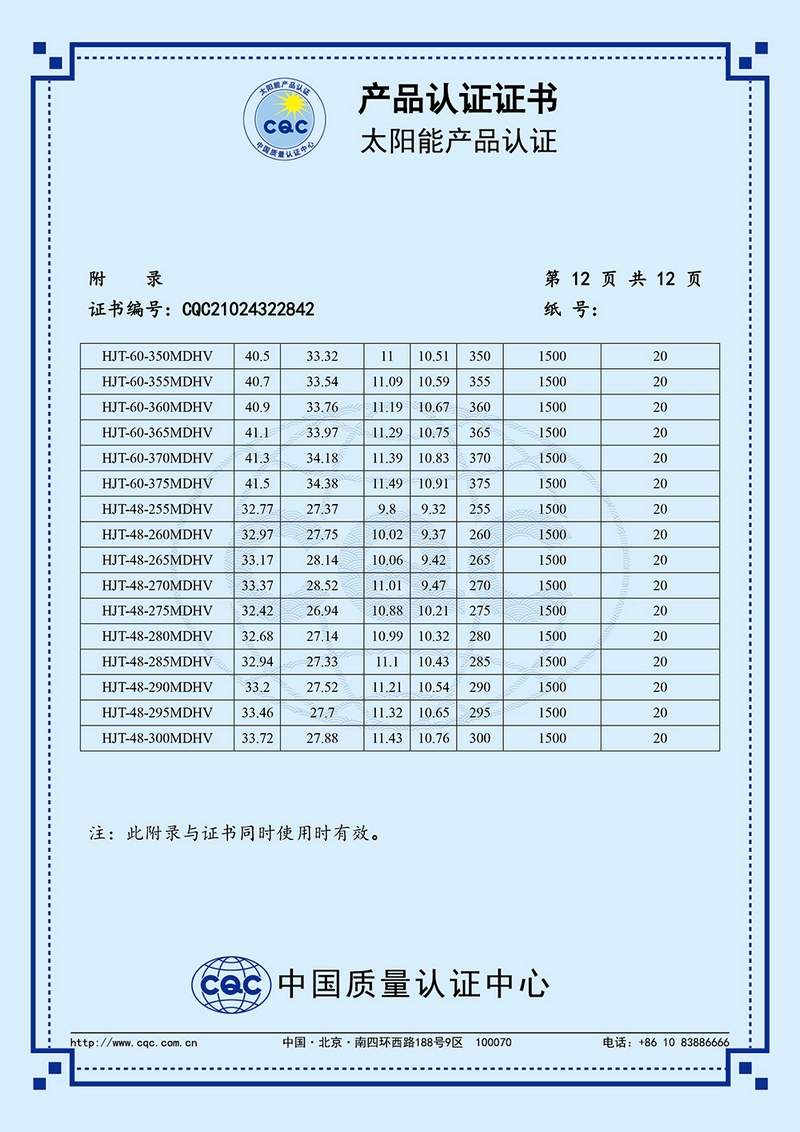 产品认证证书